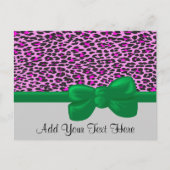 Leopardendrucke, Leoparden, rosa Leoparden Postkarte (Vorderseite)