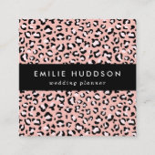 Leopardendrucke, Leoparden, rosa Leoparden Quadratische Visitenkarte (Vorderseite)