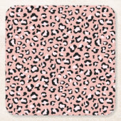 Leopardendrucke, Leoparden, rosa Leoparden Rechteckiger Pappuntersetzer (Vorderseite)