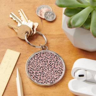 Leopardendrucke, Leoparden, rosa Leoparden Schlüsselanhänger