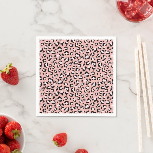 Leopardendrucke, Leoparden, rosa Leoparden Serviette (Beispiel)
