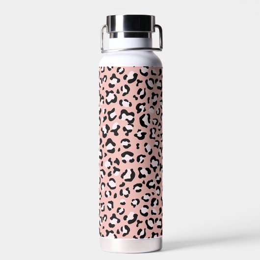 Leopardendrucke, Leoparden, rosa Leoparden Trinkflasche (Rückseite)