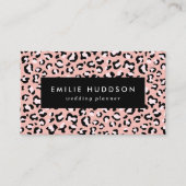 Leopardendrucke, Leoparden, rosa Leoparden Visitenkarte (Vorderseite)