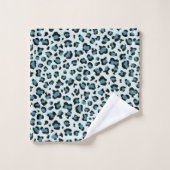Leopardendrucke, Leoparden-Spots, Blauer Leopard Badhandtuch Set (Waschlappen)