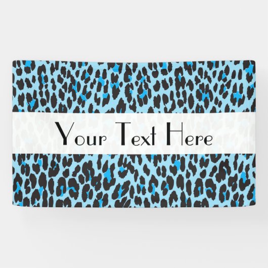 Leopardendrucke, Leoparden-Spots, Blauer Leopard Banner (Horizontal)