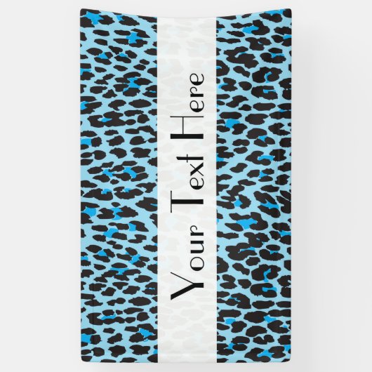 Leopardendrucke, Leoparden-Spots, Blauer Leopard Banner (Vertikal)