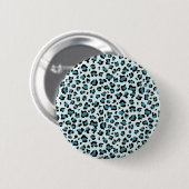 Leopardendrucke, Leoparden-Spots, Blauer Leopard Button (Vorne & Hinten)