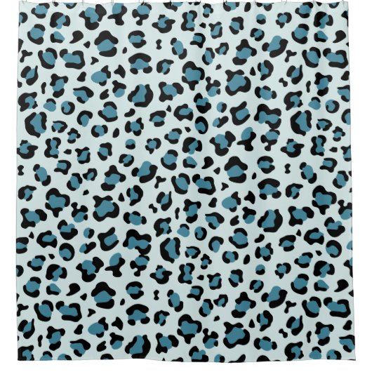 Leopardendrucke, Leoparden-Spots, Blauer Leopard Duschvorhang (Vorderseite)