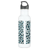 Leopardendrucke, Leoparden-Spots, Blauer Leopard Edelstahlflasche (Rückseite)