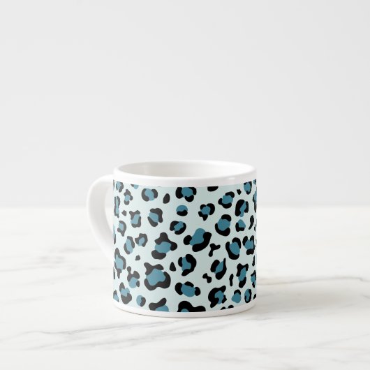 Leopardendrucke, Leoparden-Spots, Blauer Leopard Espressotasse (Vorderseite Links)
