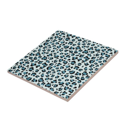 Leopardendrucke, Leoparden-Spots, Blauer Leopard Fliese (Seite)