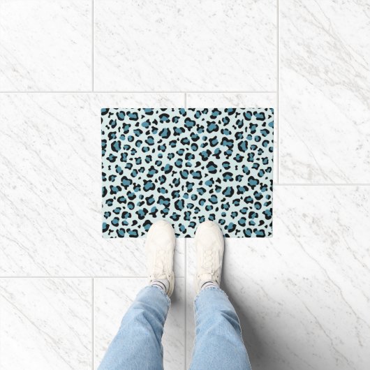 Leopardendrucke, Leoparden-Spots, Blauer Leopard Fußmatte (Indoor)