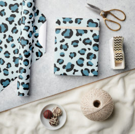 Leopardendrucke, Leoparden-Spots, Blauer Leopard Geschenkpapier