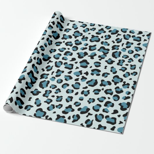 Leopardendrucke, Leoparden-Spots, Blauer Leopard Geschenkpapier (Ungerollt)