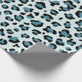 Leopardendrucke, Leoparden-Spots, Blauer Leopard Geschenkpapier (Ecke)