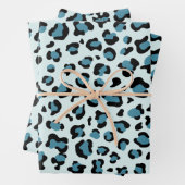 Leopardendrucke, Leoparden-Spots, Blauer Leopard Geschenkpapier Set (Beispiel)