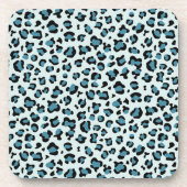 Leopardendrucke, Leoparden-Spots, Blauer Leopard Getränkeuntersetzer (Vorderseite)