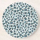 Leopardendrucke, Leoparden-Spots, Blauer Leopard Getränkeuntersetzer (Vorne)