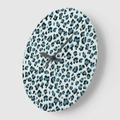 Leopardendrucke, Leoparden-Spots, Blauer Leopard Große Wanduhr (Winkel)