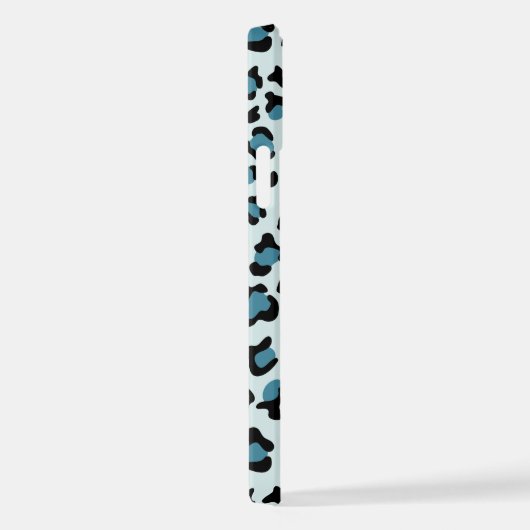 Leopardendrucke, Leoparden-Spots, Blauer Leopard iPhone Hülle (Rechte Seite)