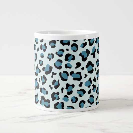 Leopardendrucke, Leoparden-Spots, Blauer Leopard Jumbo-Tasse (Vorderseite)