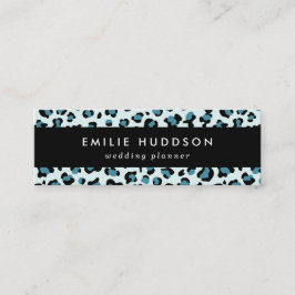 Leopardendrucke, Leoparden-Spots, Blauer Leopard Mini Visitenkarte