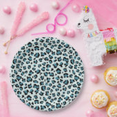 Leopardendrucke, Leoparden-Spots, Blauer Leopard Pappteller (Party)