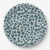 Leopardendrucke, Leoparden-Spots, Blauer Leopard Pappteller (Vorderseite)