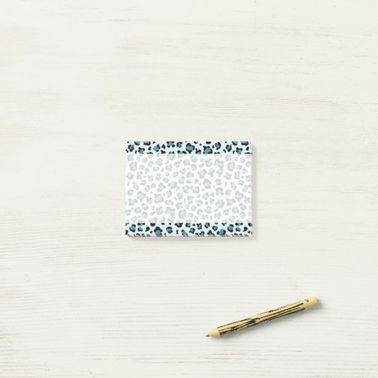 Leopardendrucke, Leoparden-Spots, Blauer Leopard Post-it Klebezettel (Auf Schreibtisch)