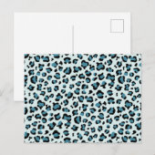 Leopardendrucke, Leoparden-Spots, Blauer Leopard Postkarte (Vorne/Hinten)