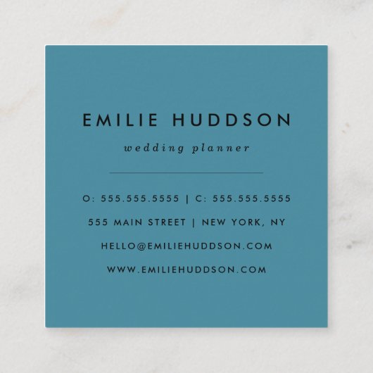 Leopardendrucke, Leoparden-Spots, Blauer Leopard Quadratische Visitenkarte (Rückseite)