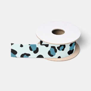 Leopardendrucke, Leoparden-Spots, Blauer Leopard Satinband
