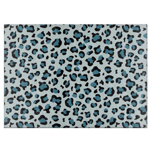 Leopardendrucke, Leoparden-Spots, Blauer Leopard Schneidebrett (Vorderseite)