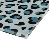 Leopardendrucke, Leoparden-Spots, Blauer Leopard Schneidebrett (Ecke)