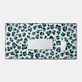 Leopardendrucke, Leoparden-Spots, Blauer Leopard Schreibtischunterlage (Tastatur & Maus)
