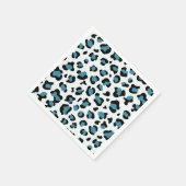 Leopardendrucke, Leoparden-Spots, Blauer Leopard Serviette (Ecke)
