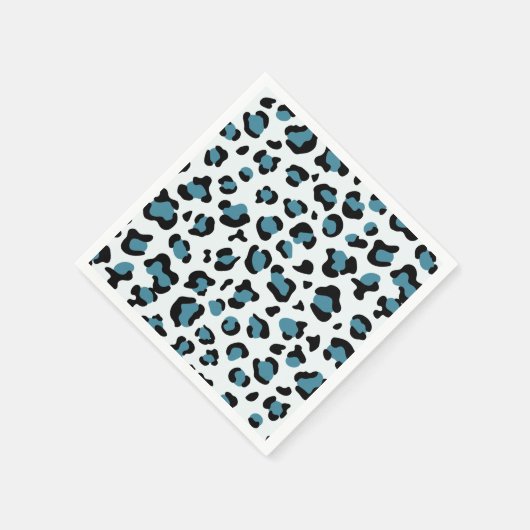 Leopardendrucke, Leoparden-Spots, Blauer Leopard Serviette (Ecke)