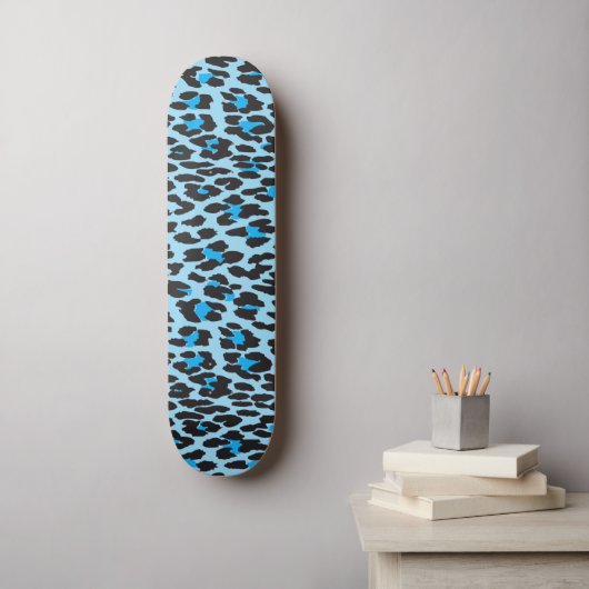 Leopardendrucke, Leoparden-Spots, Blauer Leopard Skateboard (Wandkunst)