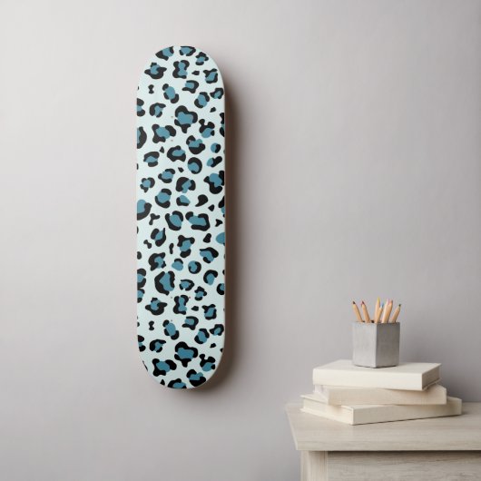 Leopardendrucke, Leoparden-Spots, Blauer Leopard Skateboard (Wandkunst)