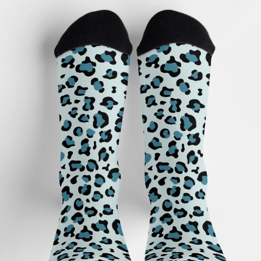 Leopardendrucke, Leoparden-Spots, Blauer Leopard Socken (Oben)