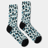 Leopardendrucke, Leoparden-Spots, Blauer Leopard Socken (Rechts)