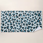 Leopardendrucke, Leoparden-Spots, Blauer Leopard Strandtuch (Vorderseite)