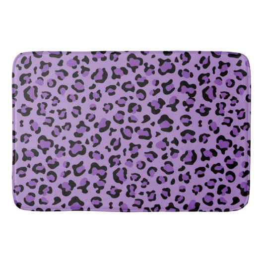 Leopardendrucke, Leoparden-Spots, Lila Leopard Badematte (Vorderseite)