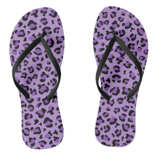 Leopardendrucke, Leoparden-Spots, Lila Leopard Badesandalen