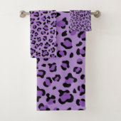 Leopardendrucke, Leoparden-Spots, Lila Leopard Badhandtuch Set (Insitu)