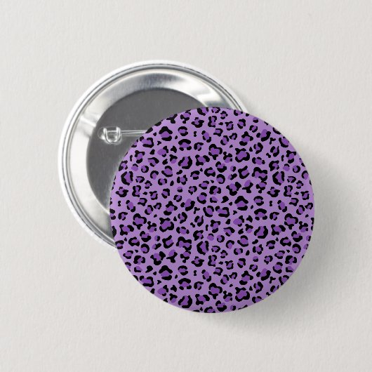 Leopardendrucke, Leoparden-Spots, Lila Leopard Button (Vorne & Hinten)