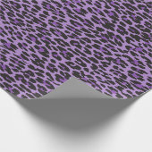 Leopardendrucke, Leoparden-Spots, Lila Leopard Geschenkpapier (Ecke)
