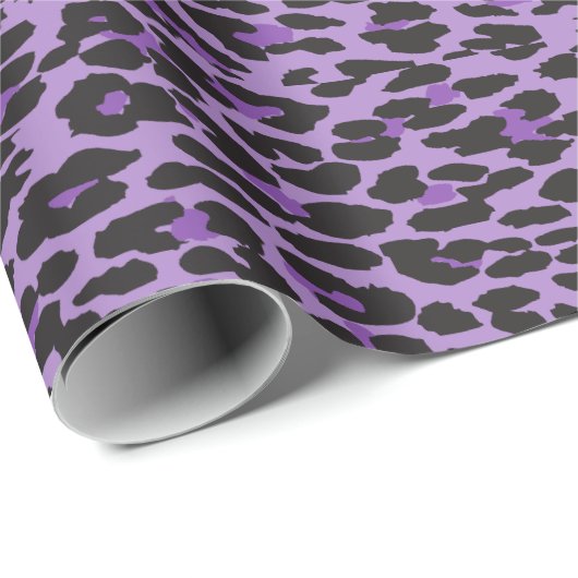 Leopardendrucke, Leoparden-Spots, Lila Leopard Geschenkpapier (Rolleneckpunkt)