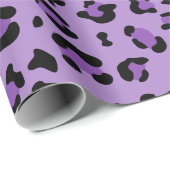 Leopardendrucke, Leoparden-Spots, Lila Leopard Geschenkpapier (Rolleneckpunkt)