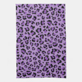 Leopardendrucke, Leoparden-Spots, Lila Leopard Geschirrtuch (Vertikal)